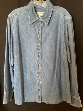 Eddie Bauer Light Blue Denim Button-Down Shirt
